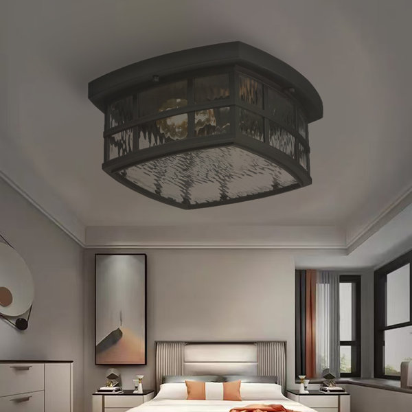 Winston Porter 2 Lights Square Flush Mount Ceiling Light Fixture with